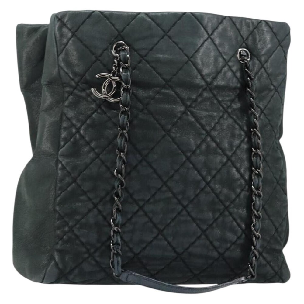 Chanel CC Charm Tote Quilted Iridescent Calfskin Tall
